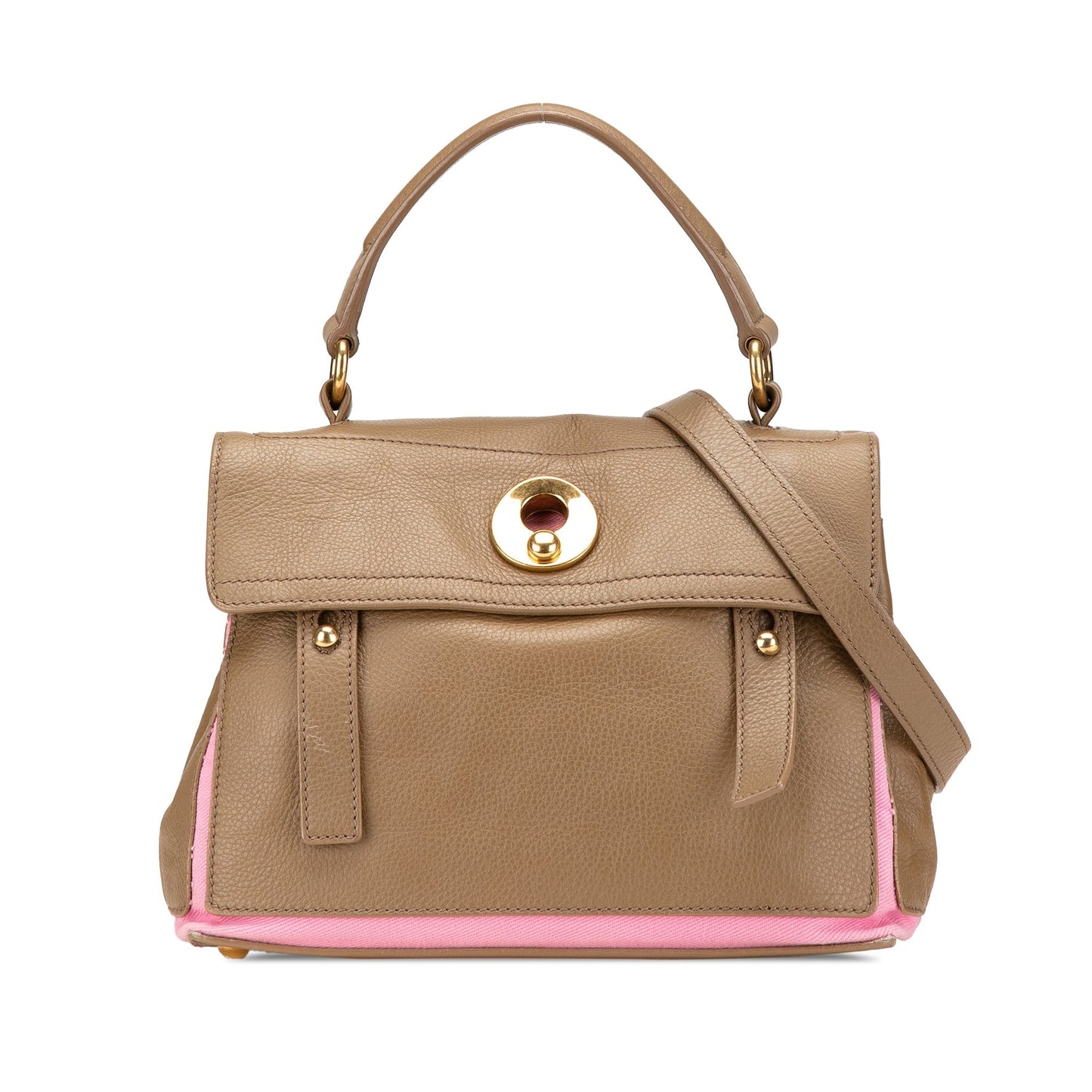 Yves Saint Laurent Small Leather Muse Two Satchel Brown