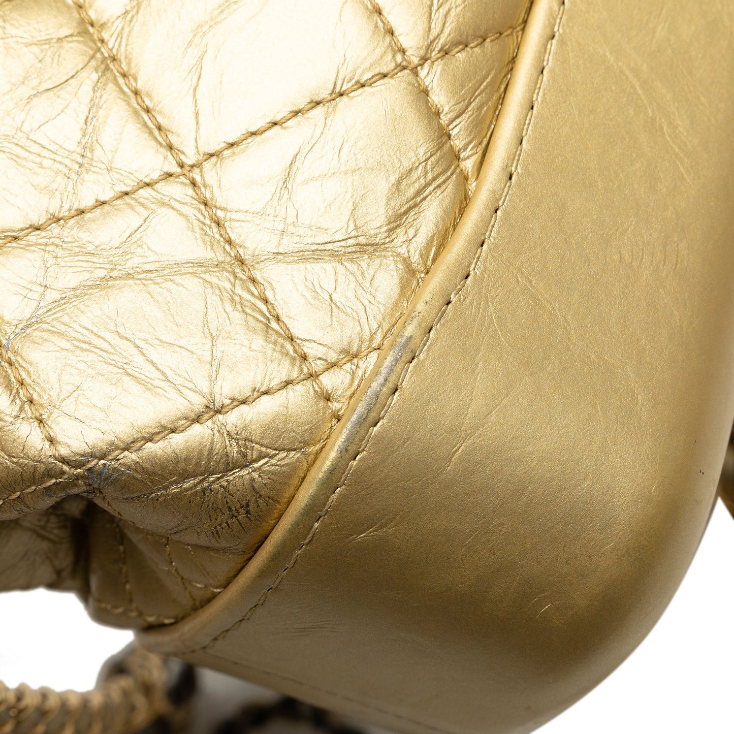 Chanel Small Metallic Lambskin Gabrielle Crossbody Gold