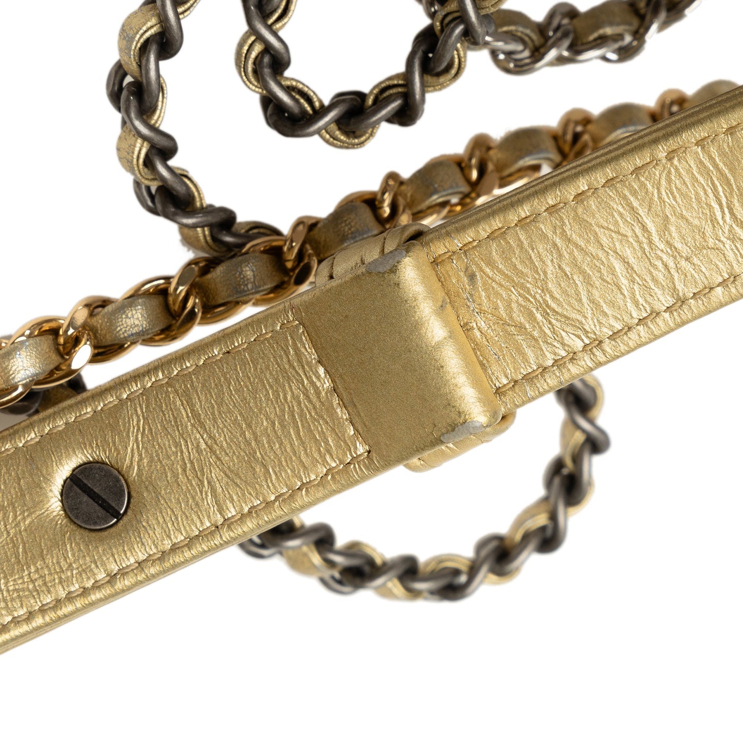 Chanel Small Metallic Lambskin Gabrielle Crossbody Gold