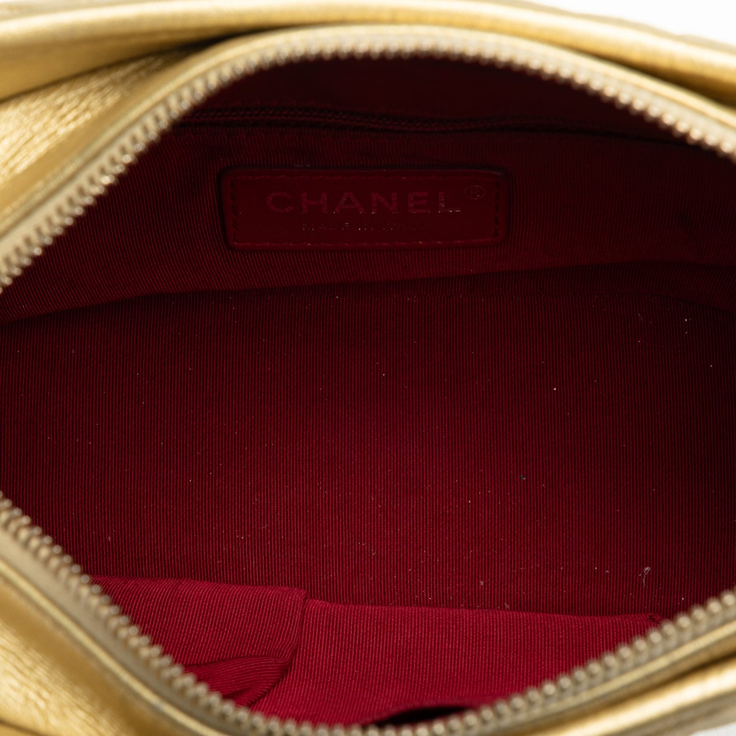 Chanel Small Metallic Lambskin Gabrielle Crossbody Gold