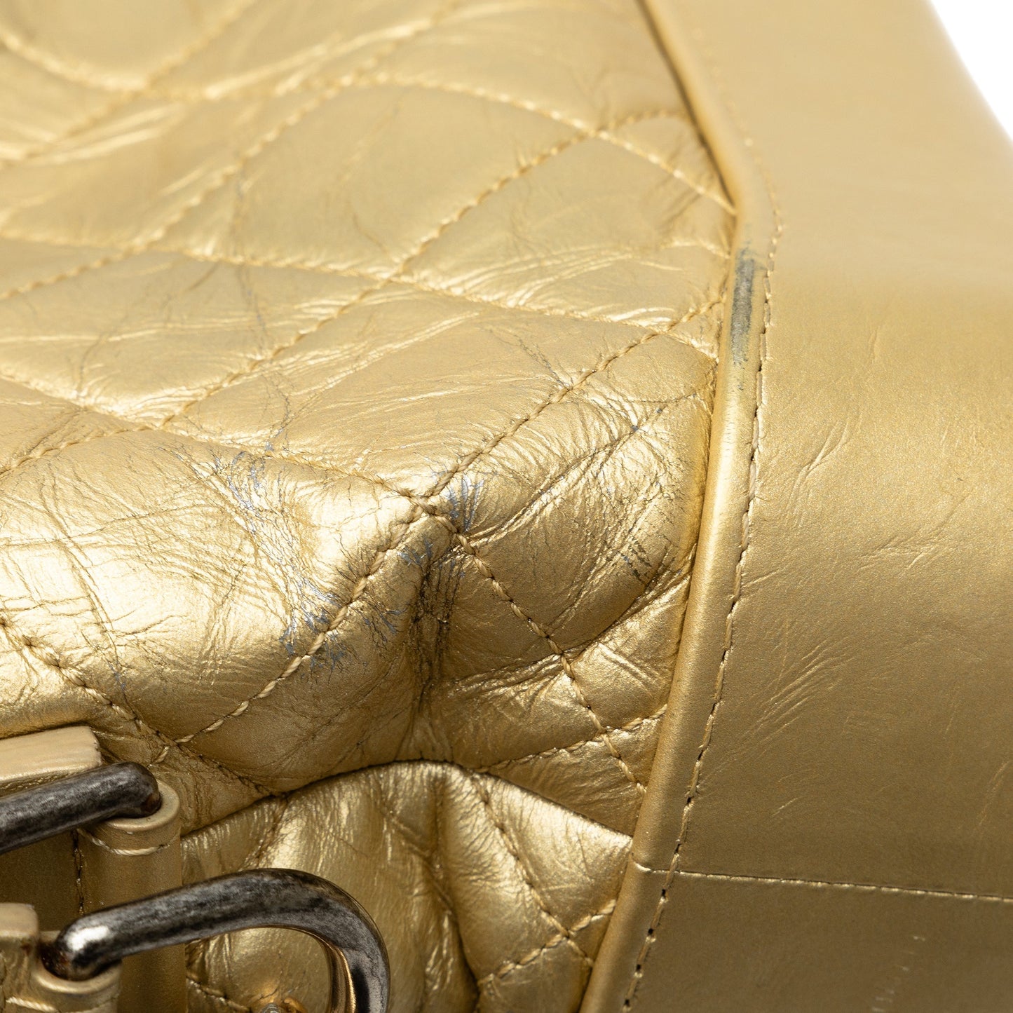 Chanel Small Metallic Lambskin Gabrielle Crossbody Gold