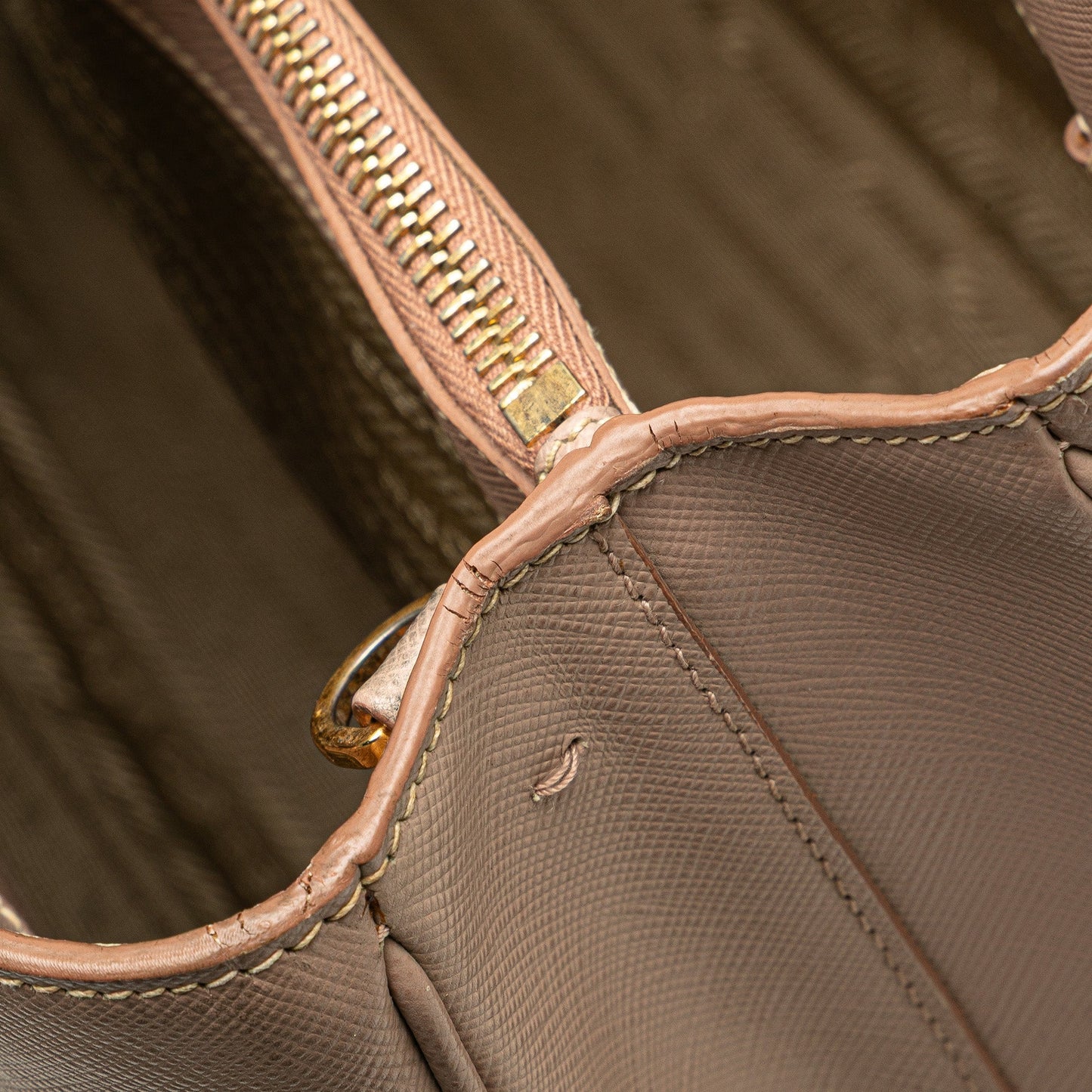 Prada Large Saffiano Lux Galleria Satchel Brown