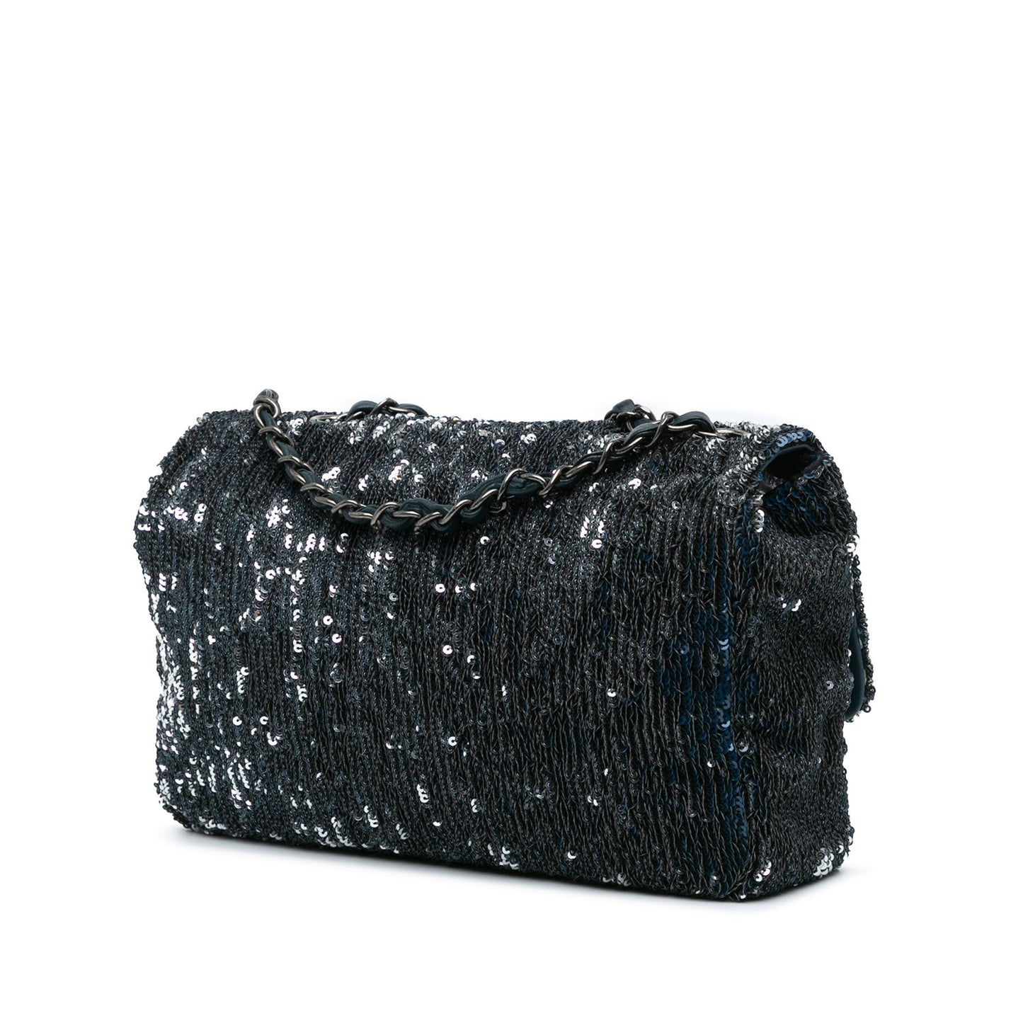 Chanel Paris Cuba Medium Sequin Coco Cuba Single Flap Blue