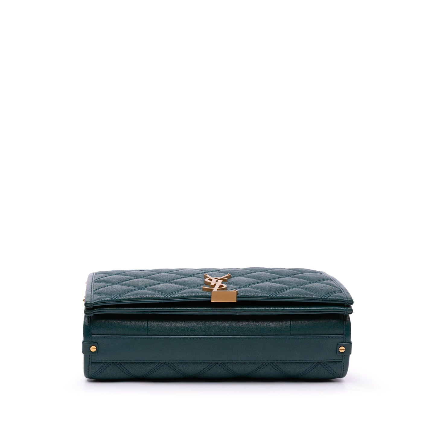 Saint Laurent Small Quilted Lambskin Becky Chain Shoulder Bag Green