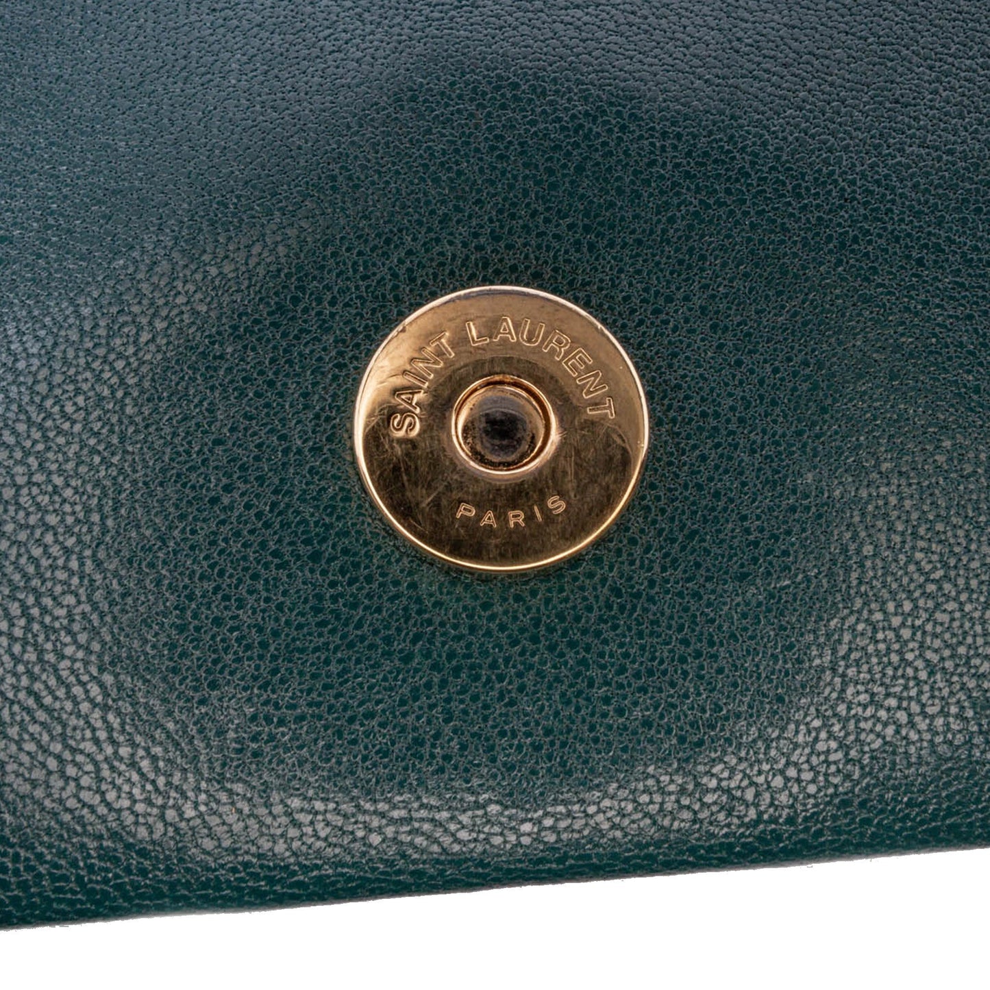 Saint Laurent Small Quilted Lambskin Becky Chain Shoulder Bag Green