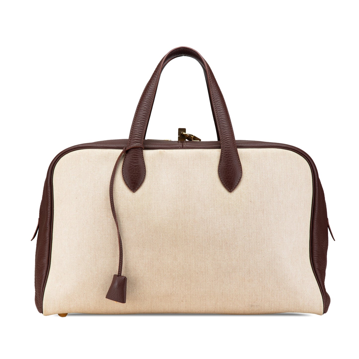 Hermès Toile and Clemence Victoria 43 Brown