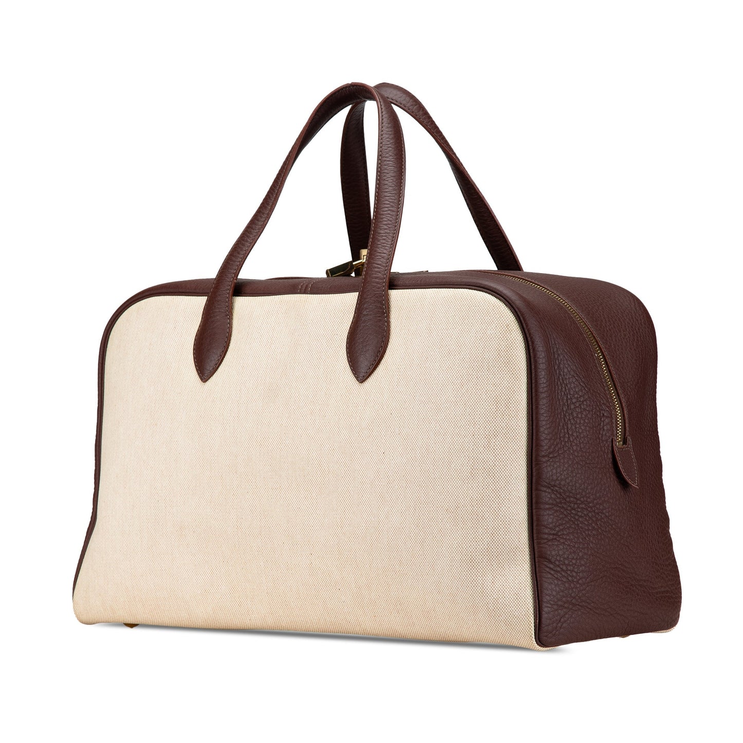 Hermès Toile and Clemence Victoria 43 Brown
