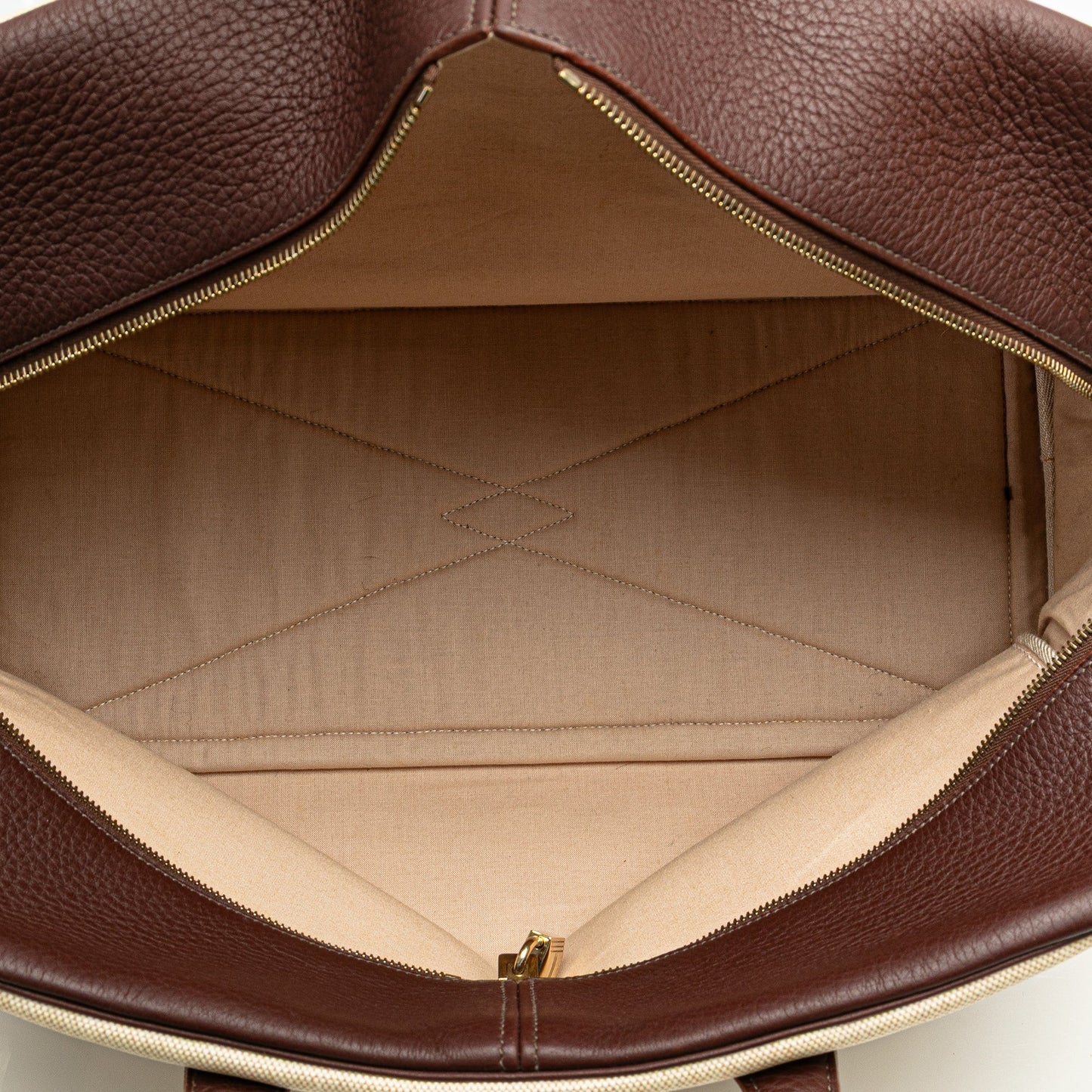 Hermès Toile and Clemence Victoria 43 Brown
