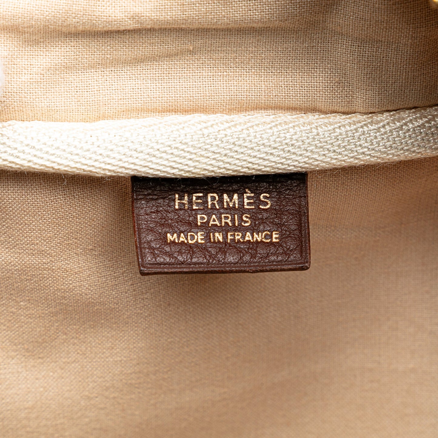 Hermès Toile and Clemence Victoria 43 Brown