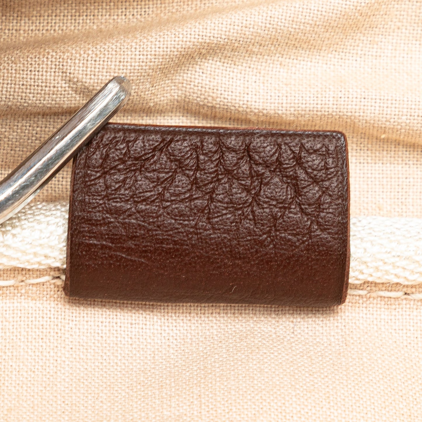 Hermès Toile and Clemence Victoria 43 Brown
