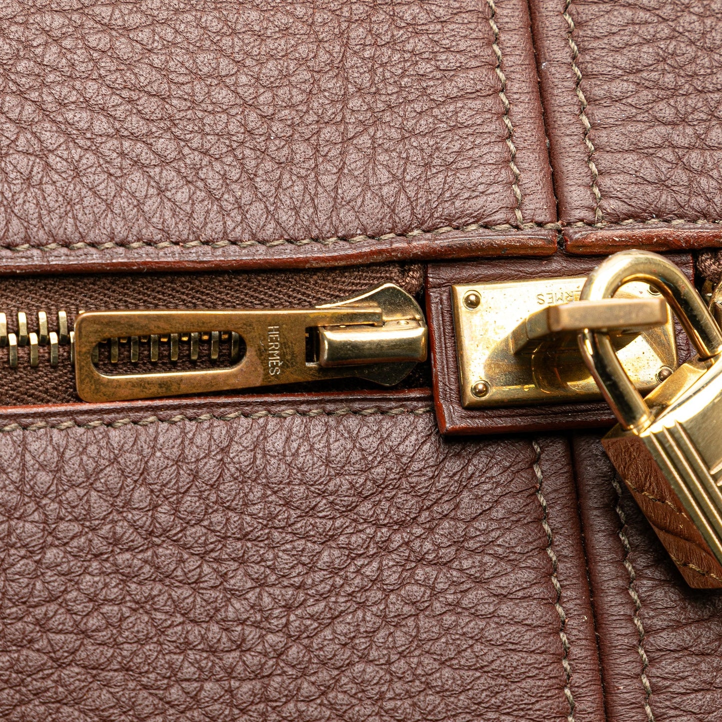 Hermès Toile and Clemence Victoria 43 Brown