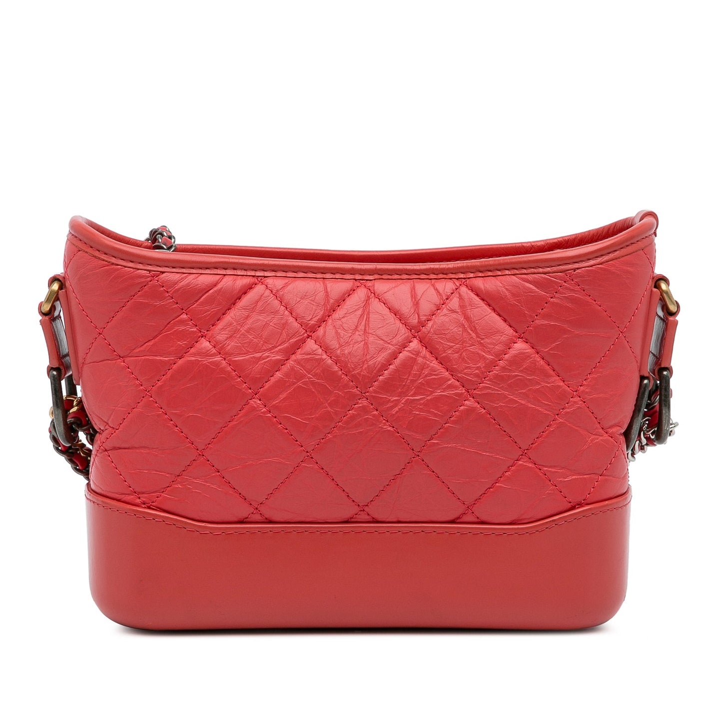 Chanel Small Chevron Lambskin Gabrielle Crossbody Red