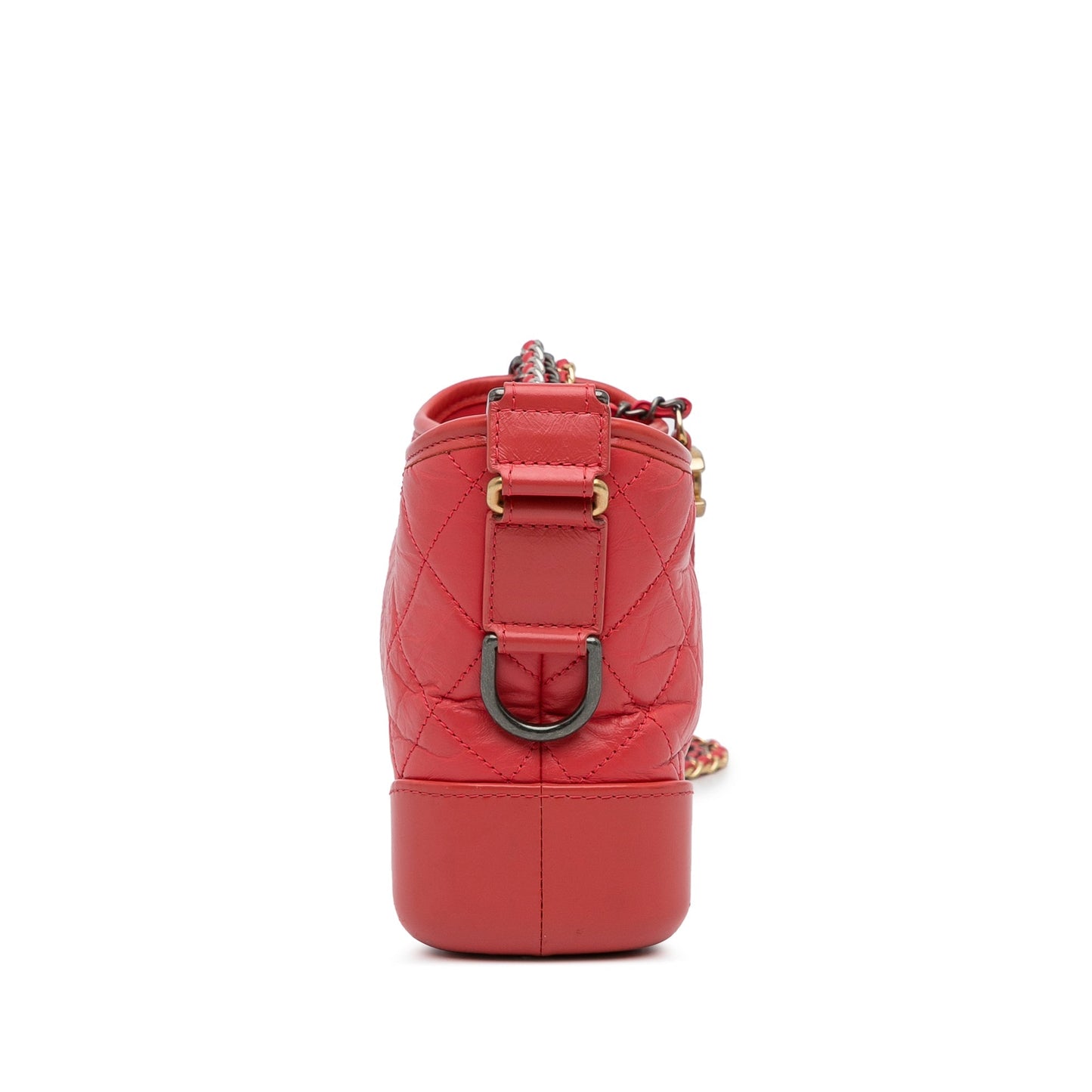 Chanel Small Chevron Lambskin Gabrielle Crossbody Red