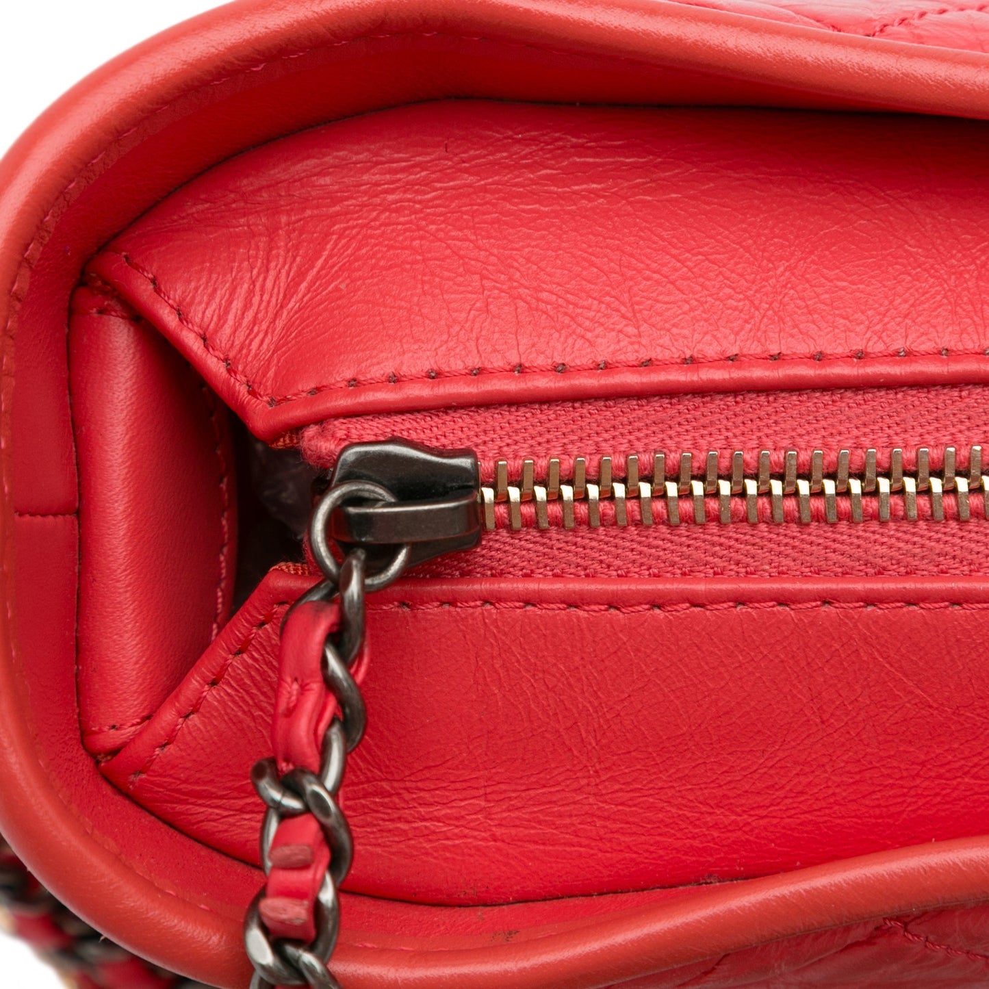Chanel Small Chevron Lambskin Gabrielle Crossbody Red
