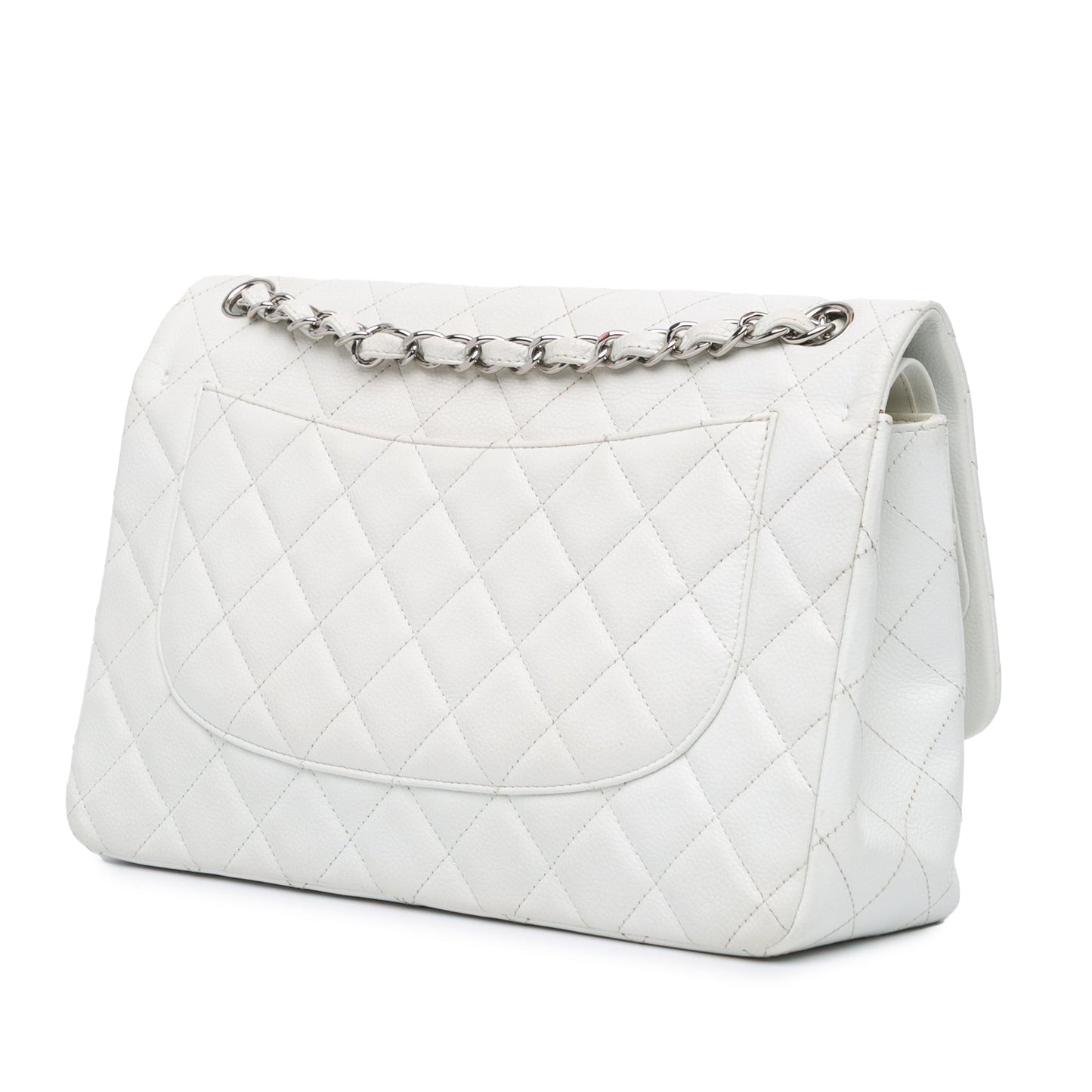 Chanel Jumbo Classic Caviar Double Flap White