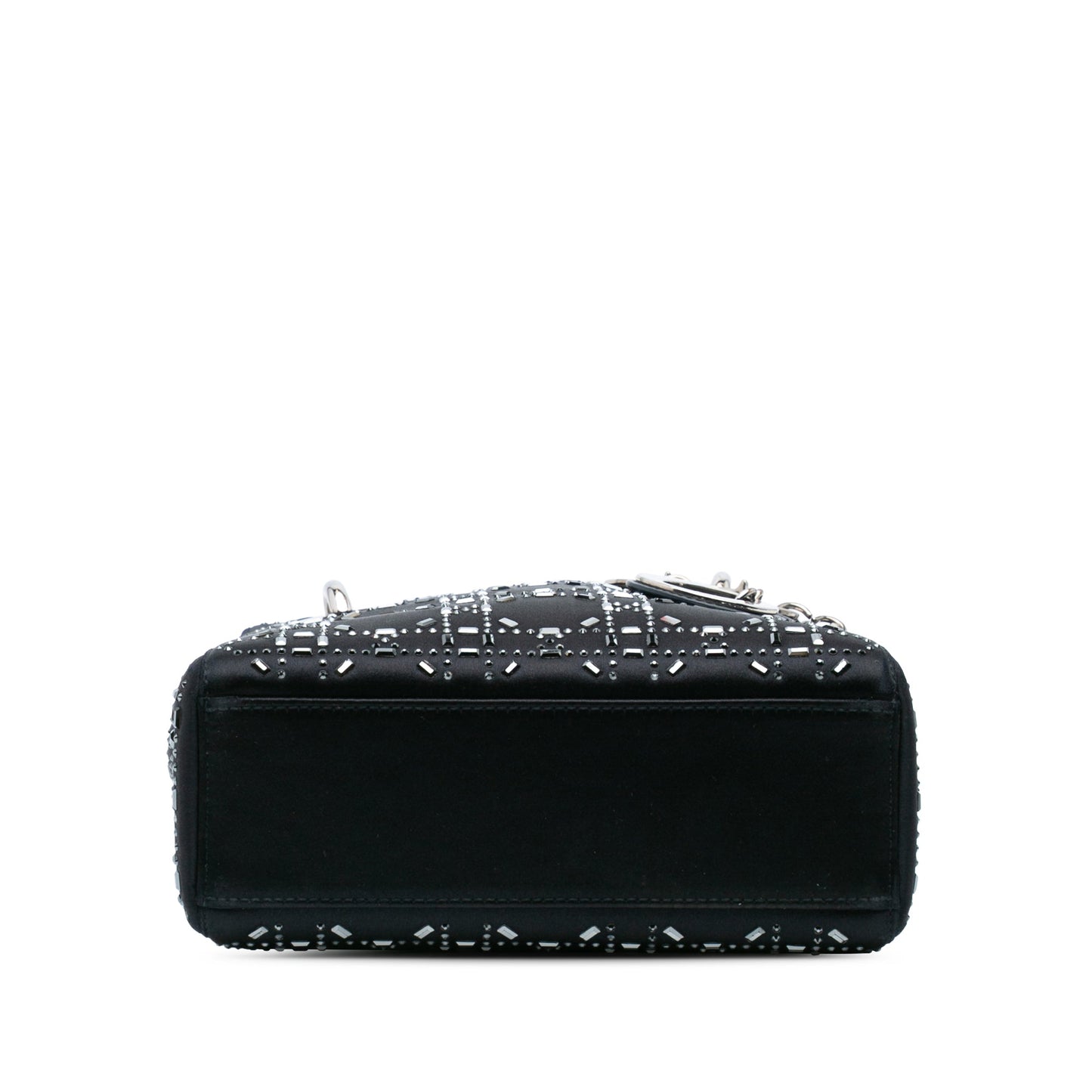 Dior Mini Satin Cannage Strass Crystal Embellished Lady Dior Black