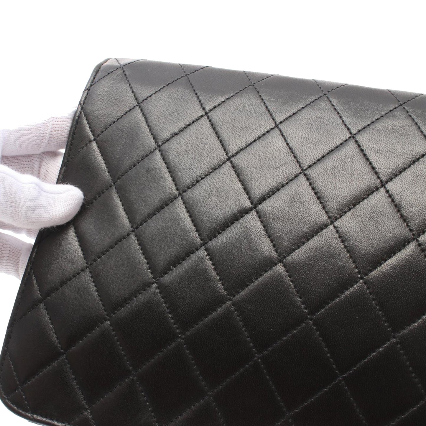 Chanel CC Quilted Lambskin Single Flap Black