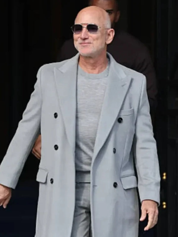 Paris Fashion Week Jeff Bezos Grey Coat