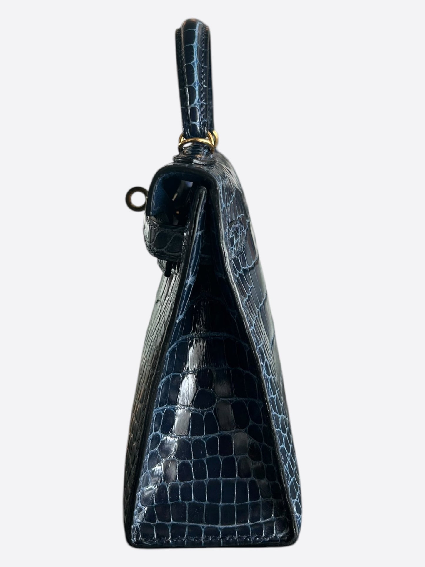 Hermes Blue Marine Crocodile Mini Kelly 20