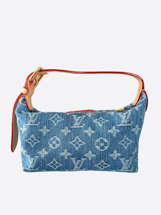 Louis Vuitton Blue Denim Monogram Hills Pochette