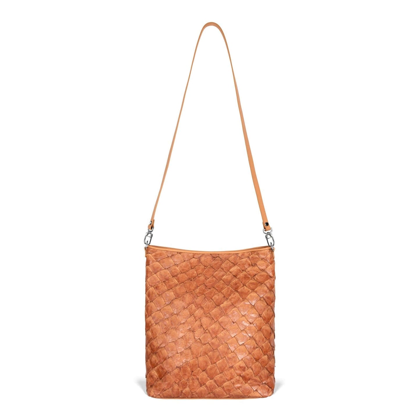 Playa Shoulder Bag - Cognac Pirarucu
