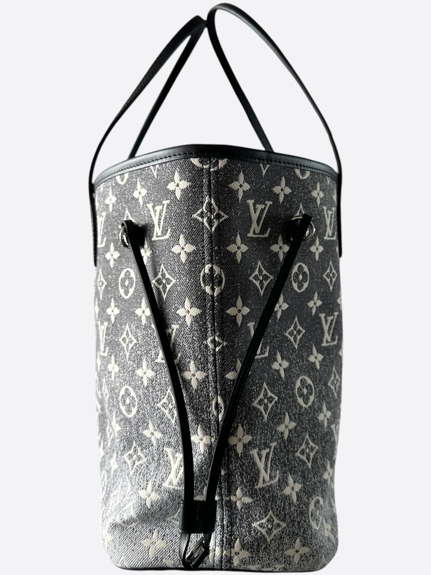 Louis Vuitton Grey & White Denim Monogram Neverfull MM