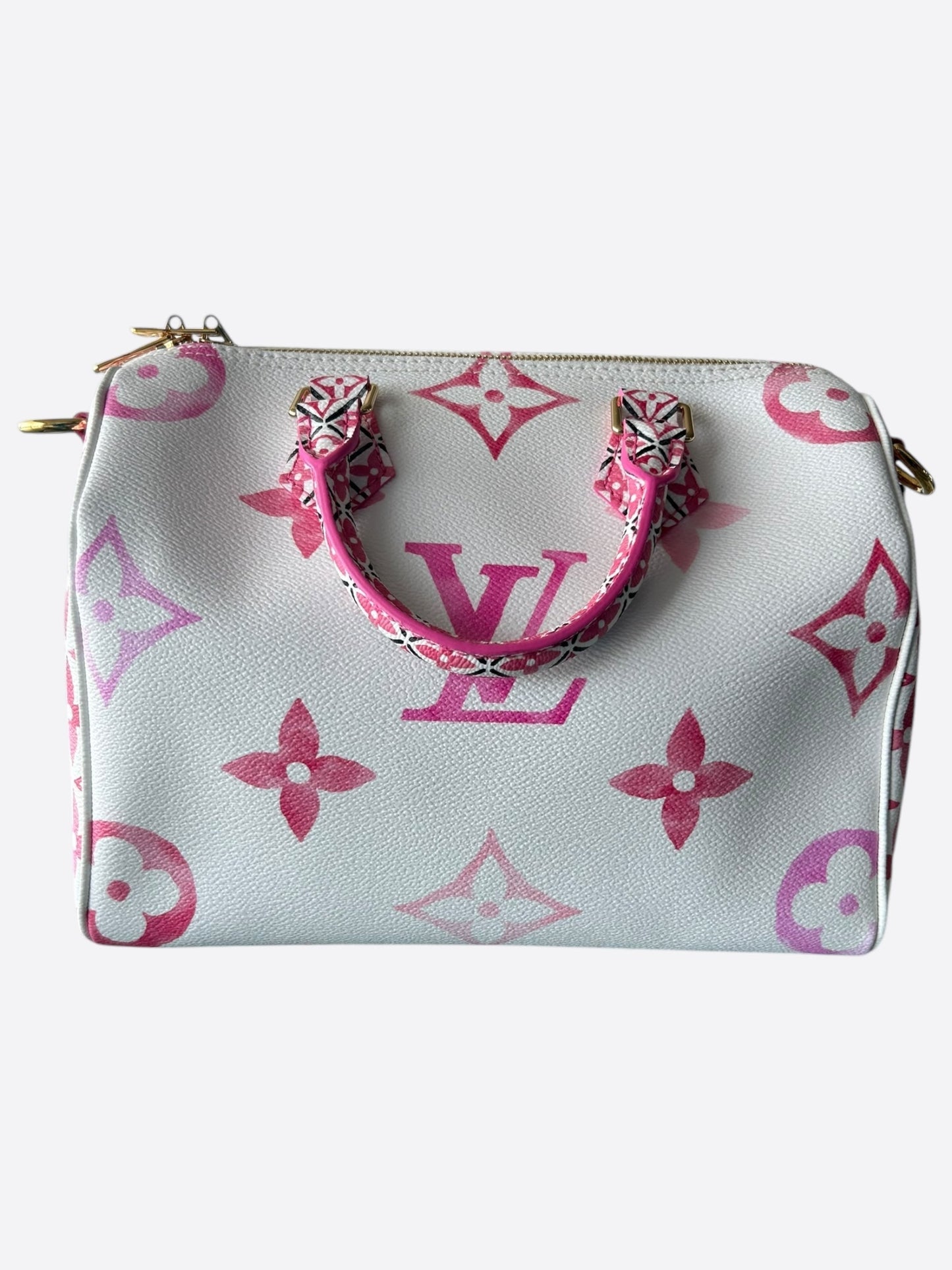 Louis Vuitton White & Pink Escale By The Pool Monogram Speedy 25