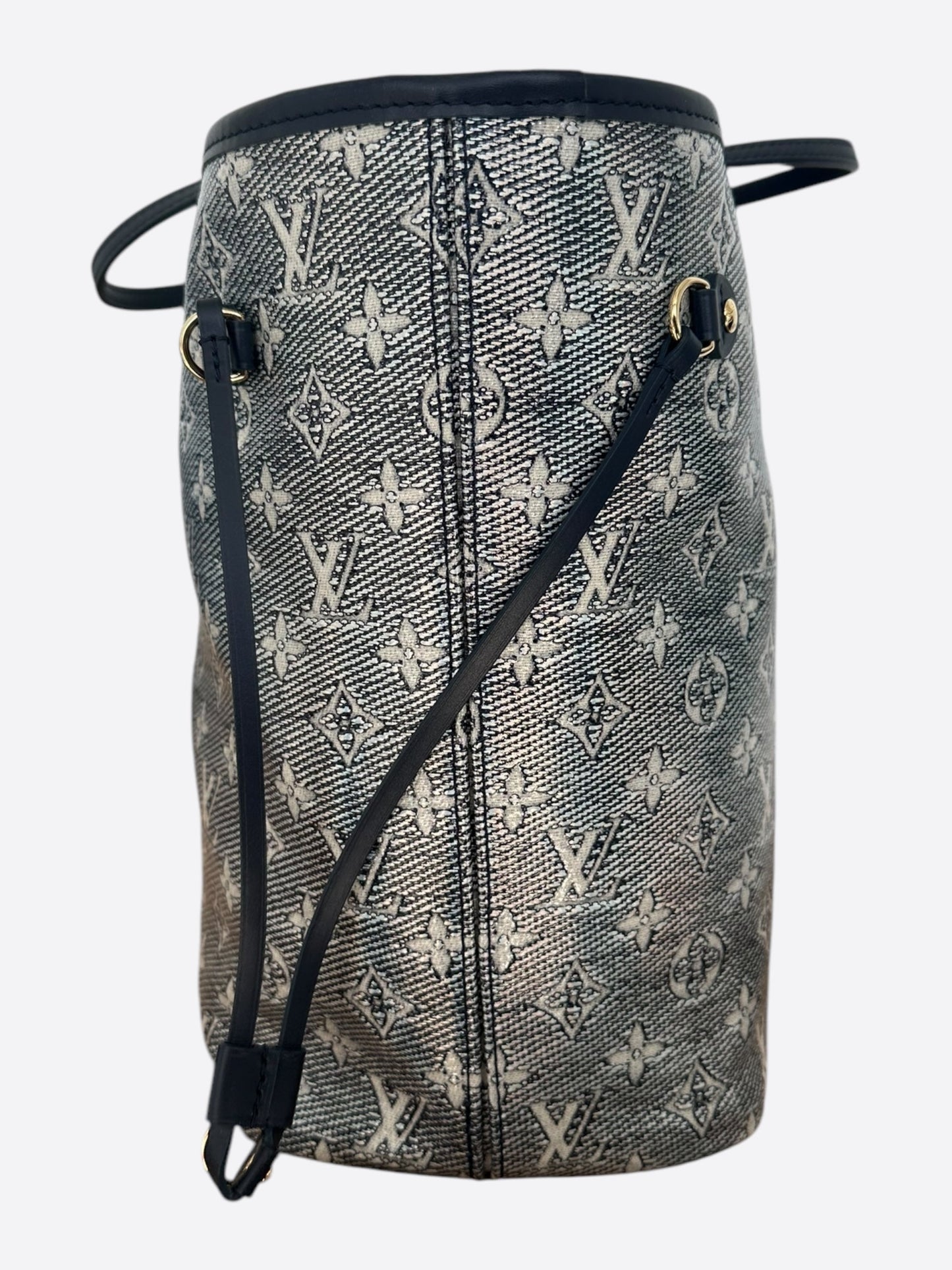 Louis Vuitton Navy & White Iridescent Monogram Neverfull MM