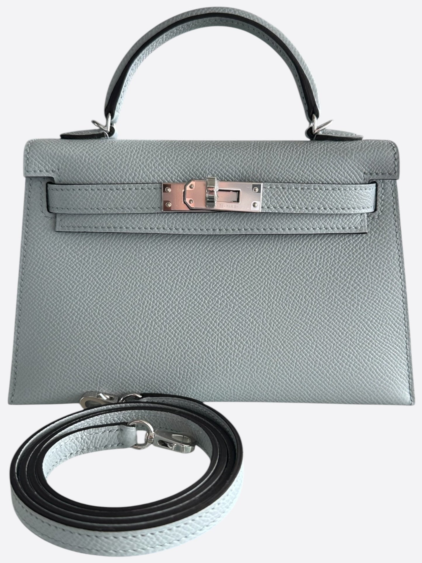 Hermes Blue Glacier Epsom Mini Kelly 20