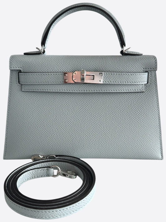 Hermes Blue Glacier Epsom Mini Kelly 20