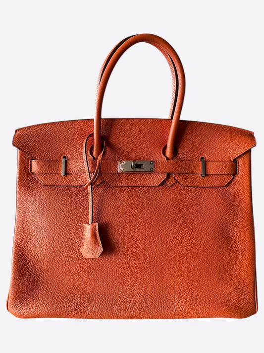 Hermes Orange Togo Birkin 30