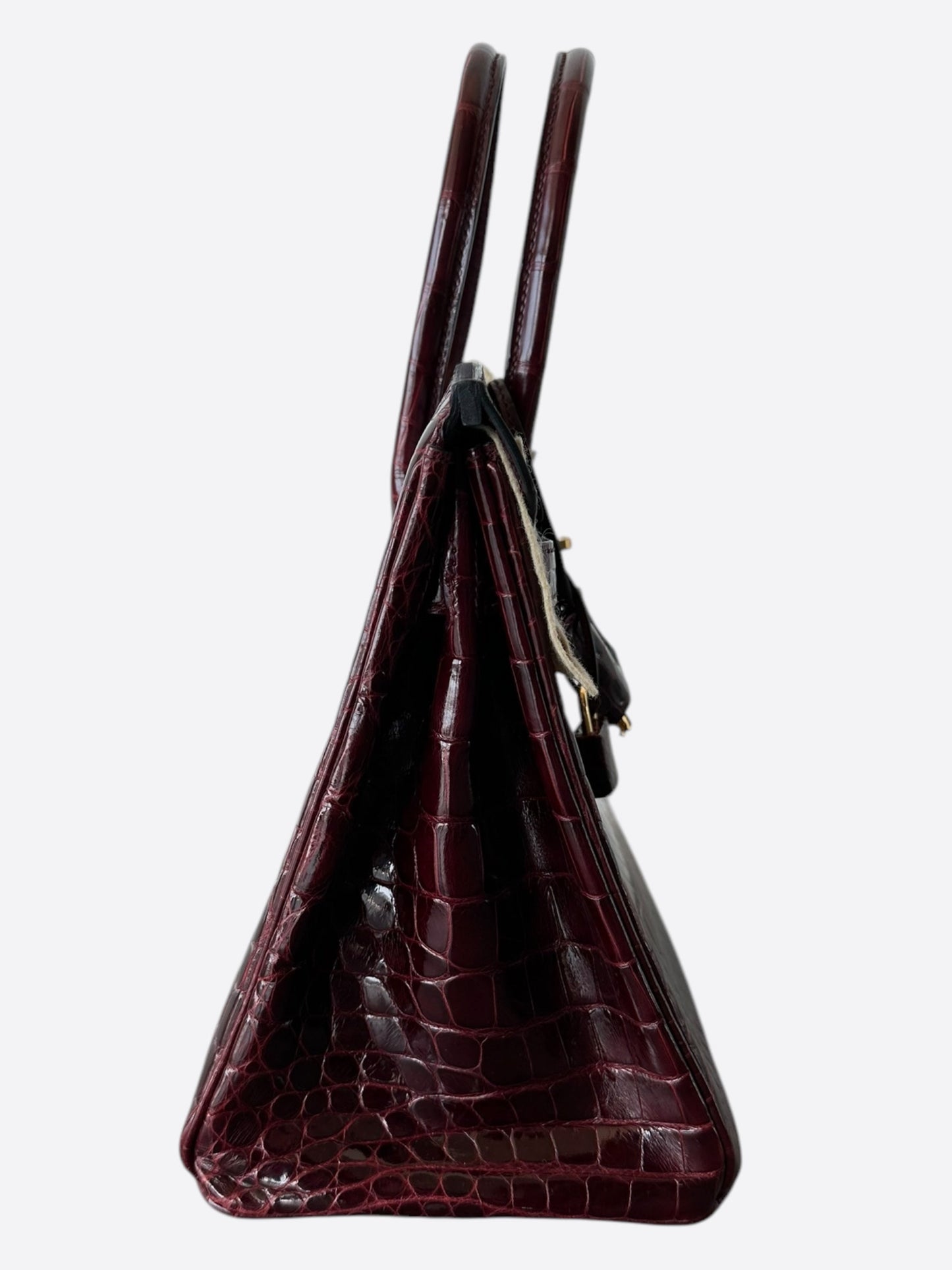 Hermes Bordeaux Shiny Porosus Crocodile Birkin 30