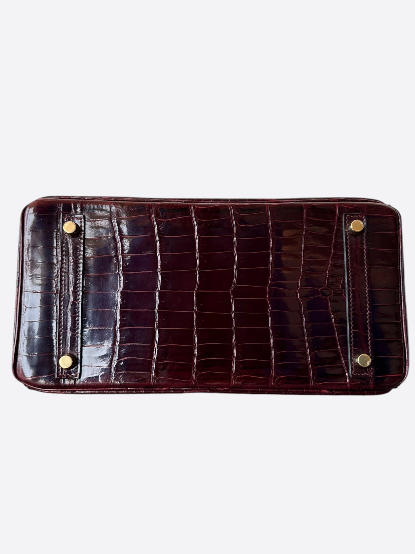 Hermes Bordeaux Shiny Porosus Crocodile Birkin 30