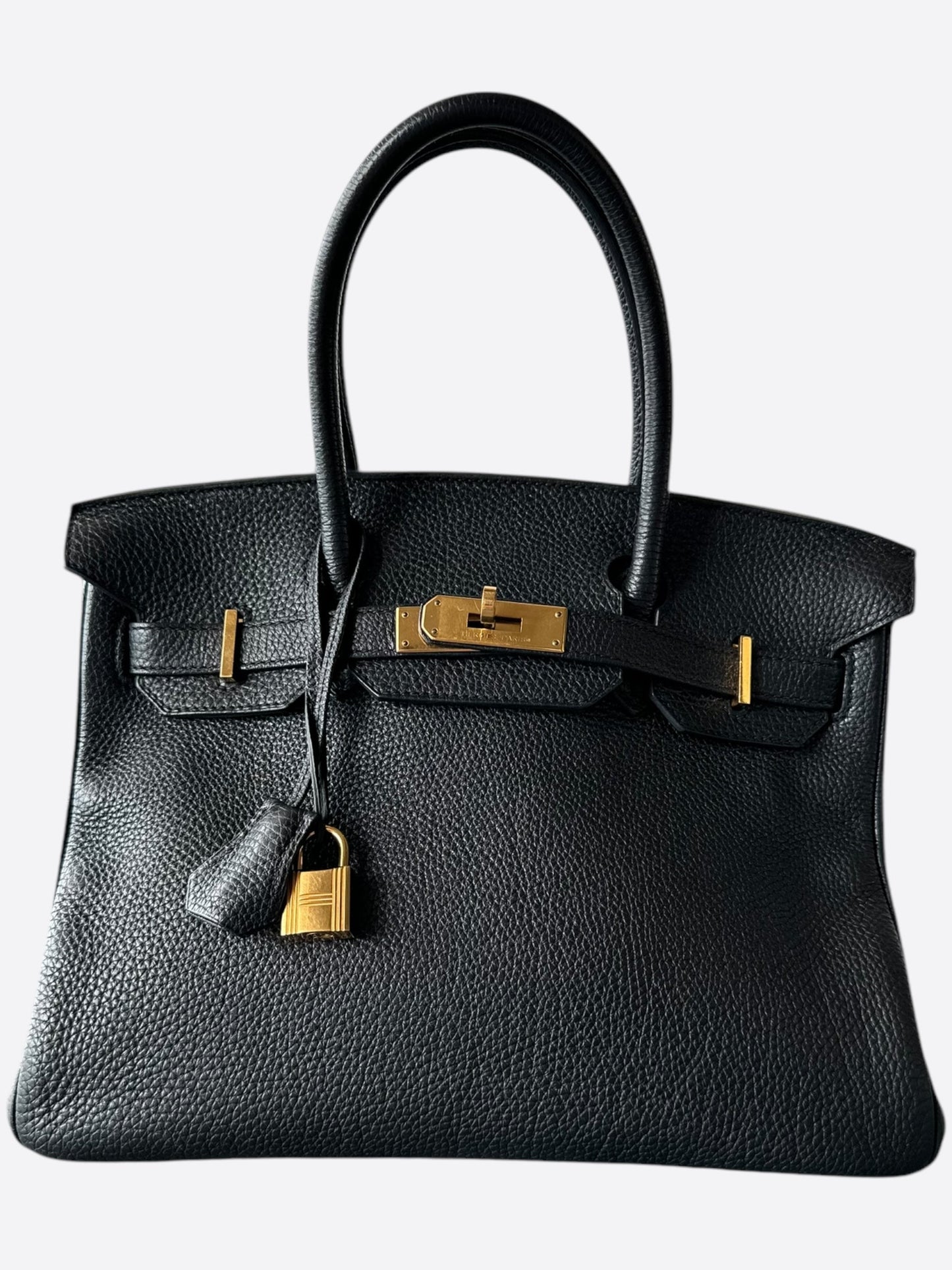 Hermes Black Noir Gold Togo Birkin 30