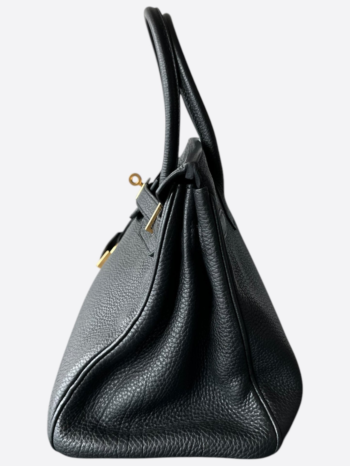 Hermes Black Noir Gold Togo Birkin 30