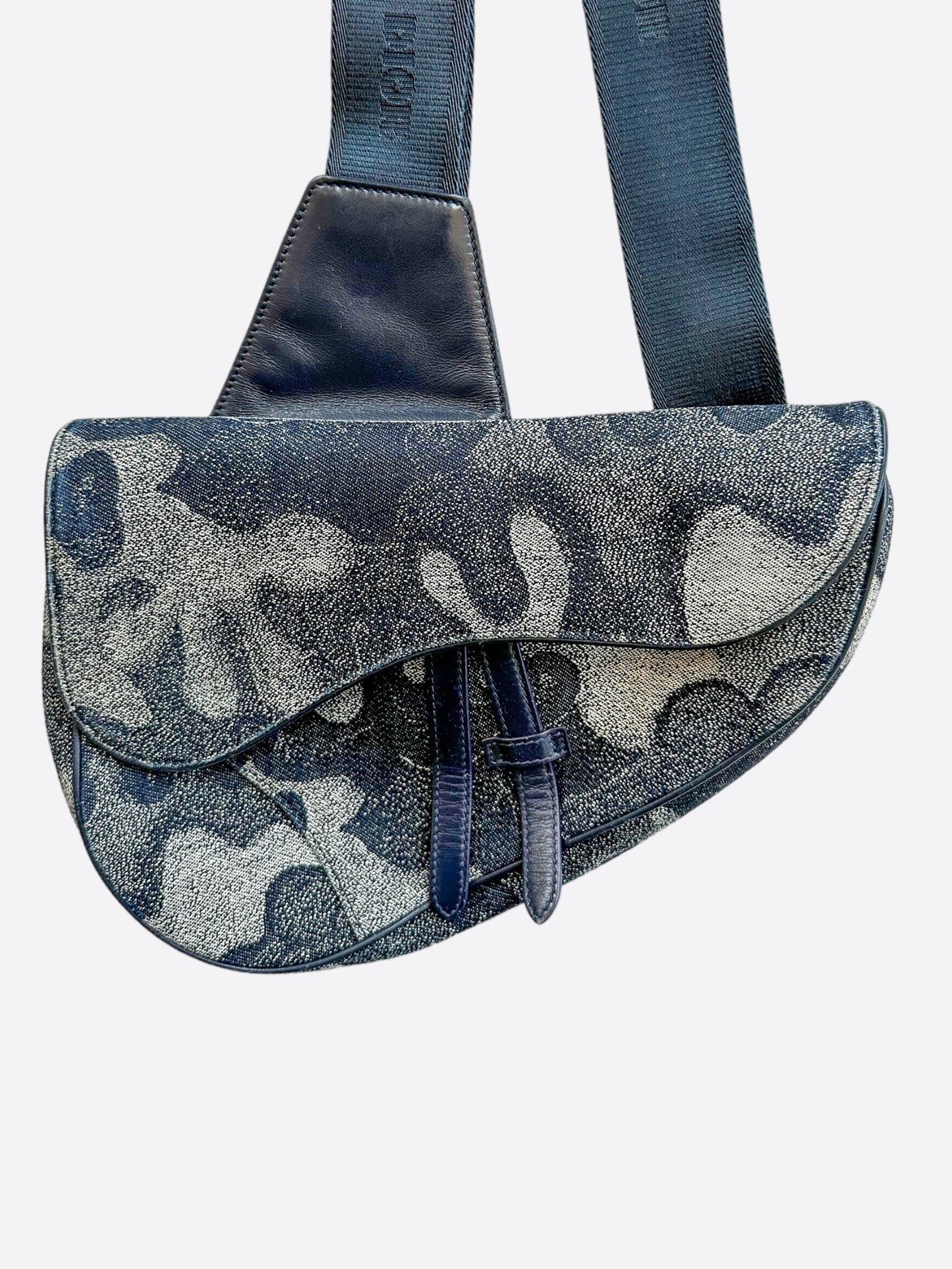 Dior Peter Doig Navy Camouflage Saddle Bag