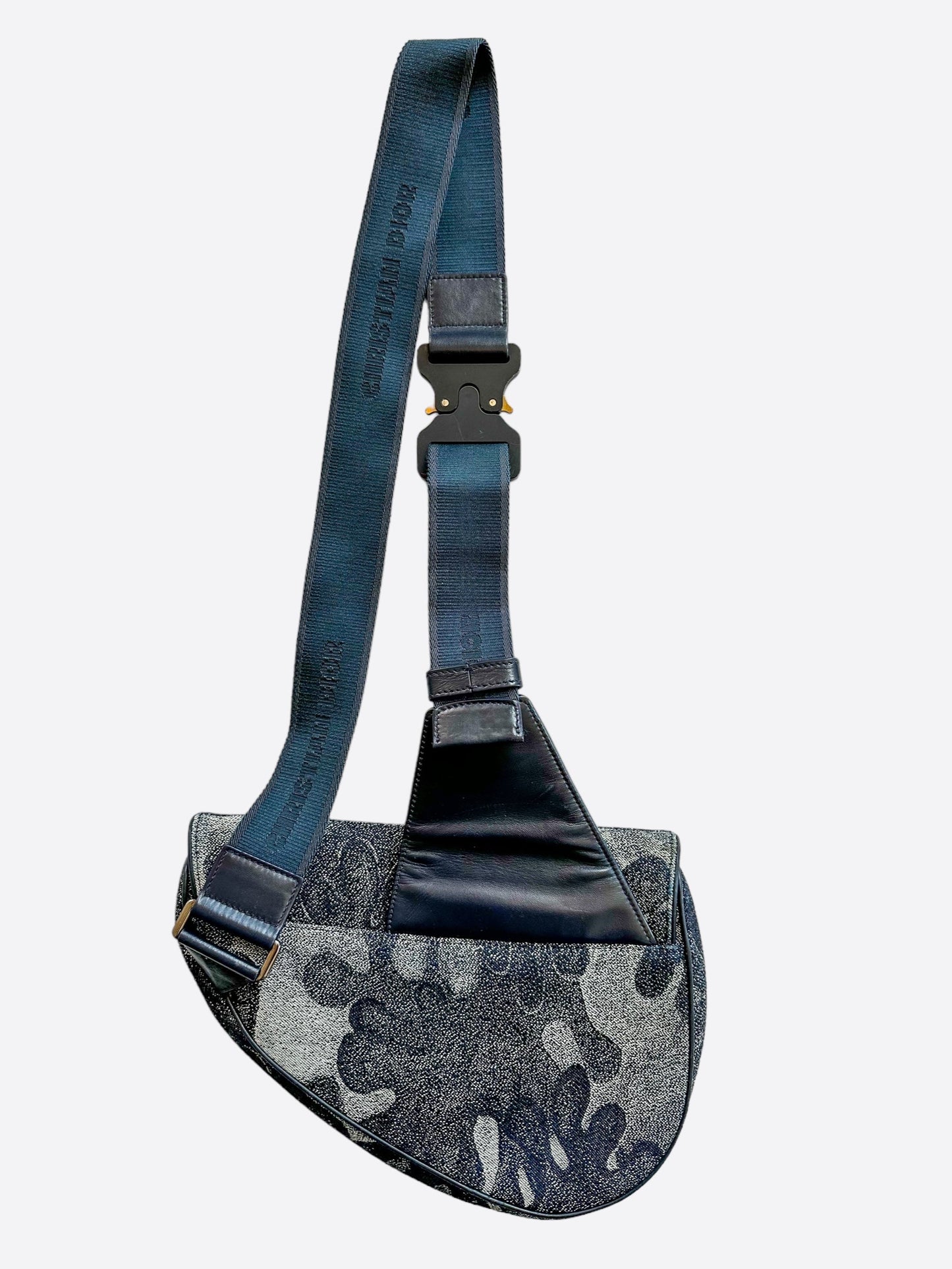 Dior Peter Doig Navy Camouflage Saddle Bag