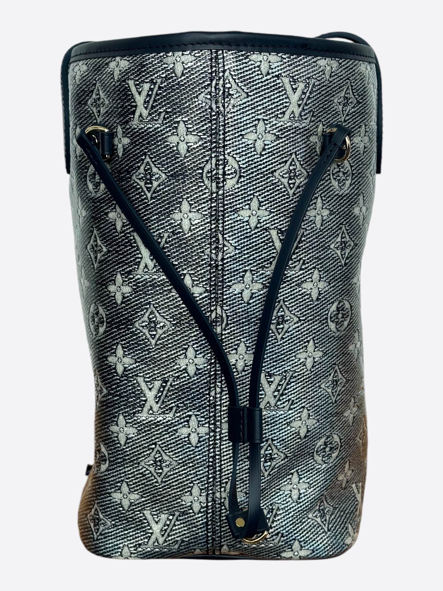 Louis Vuitton Navy & White Iridescent Monogram Neverfull MM