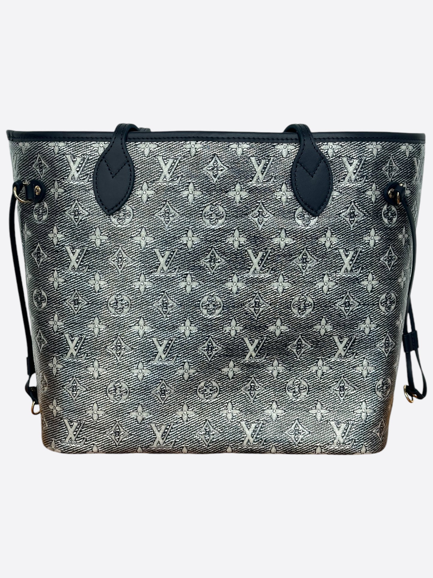 Louis Vuitton Navy & White Iridescent Monogram Neverfull MM