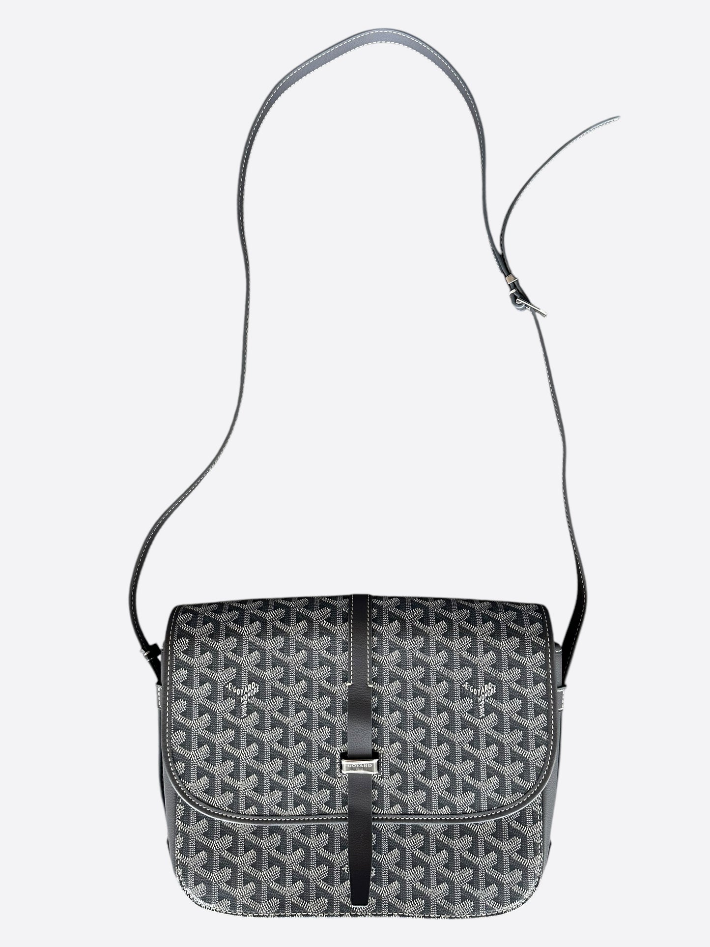 Goyard Grey Belvedere MM Messenger Bag