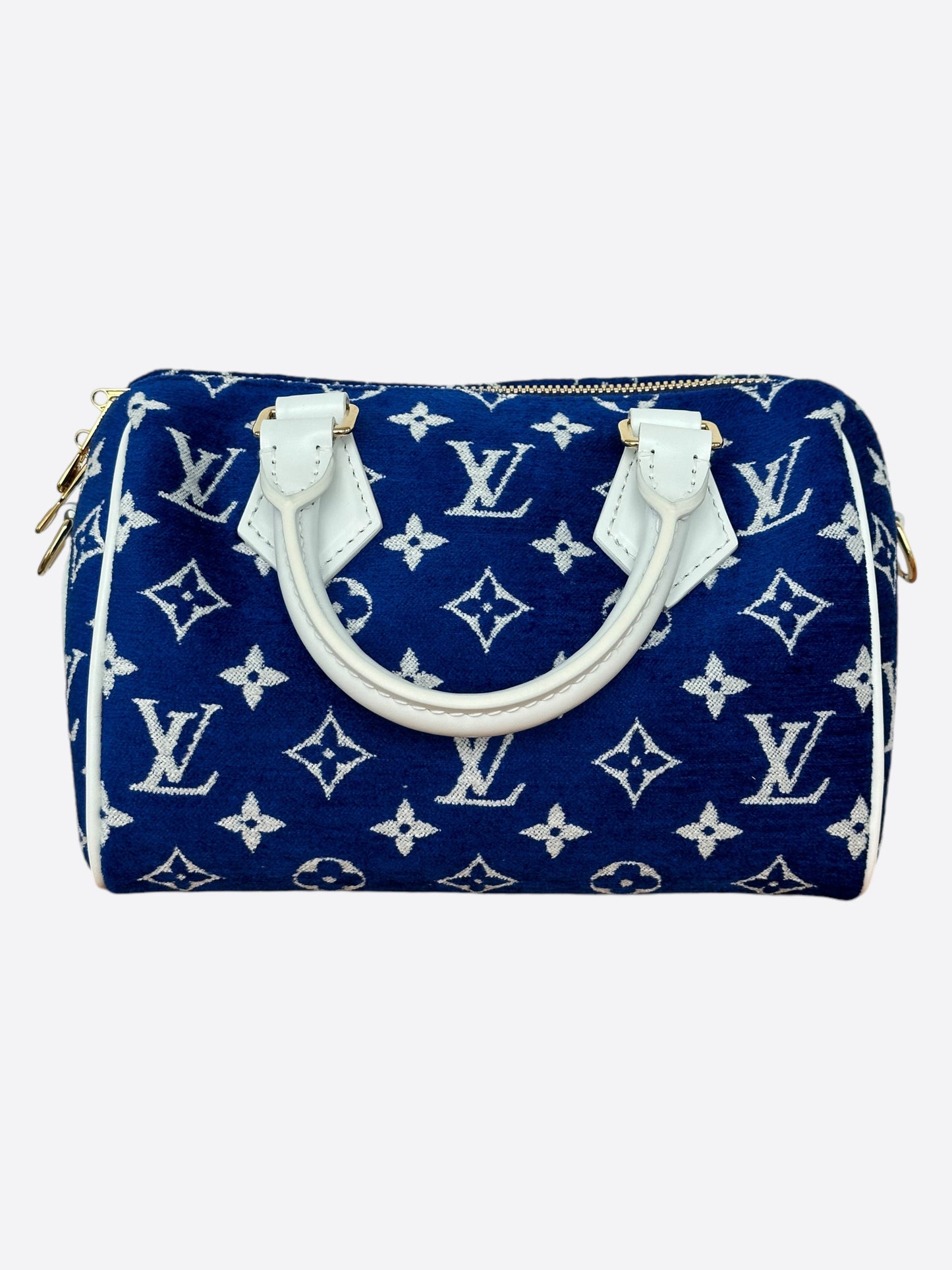 Louis Vuitton Blue & White Tennis Monogram Speedy 20