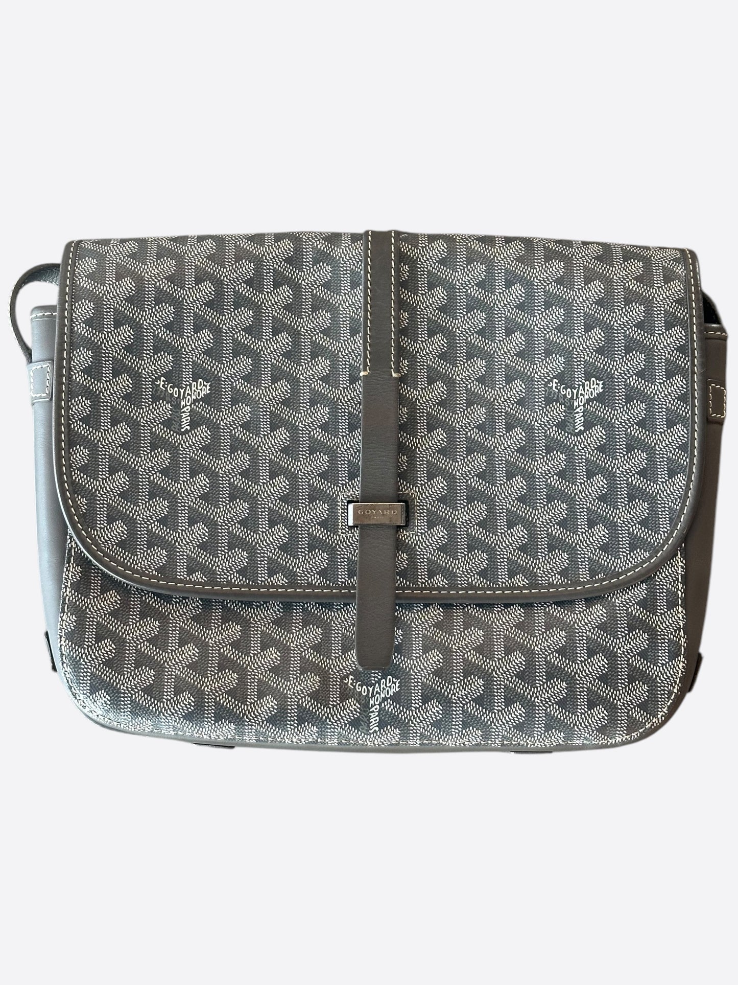 Goyard Grey Belvedere MM Messenger Bag