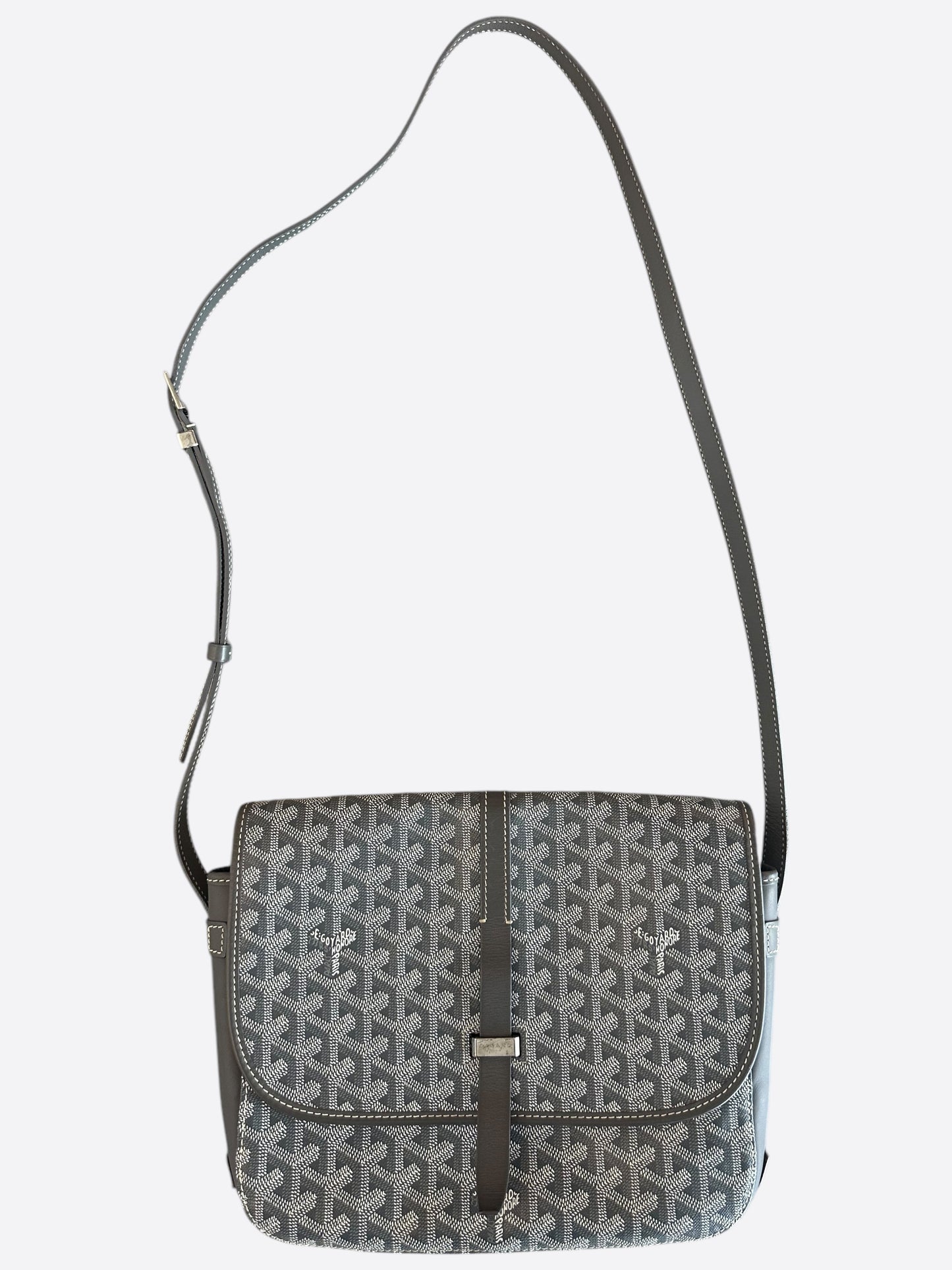 Goyard Grey Belvedere MM Messenger Bag