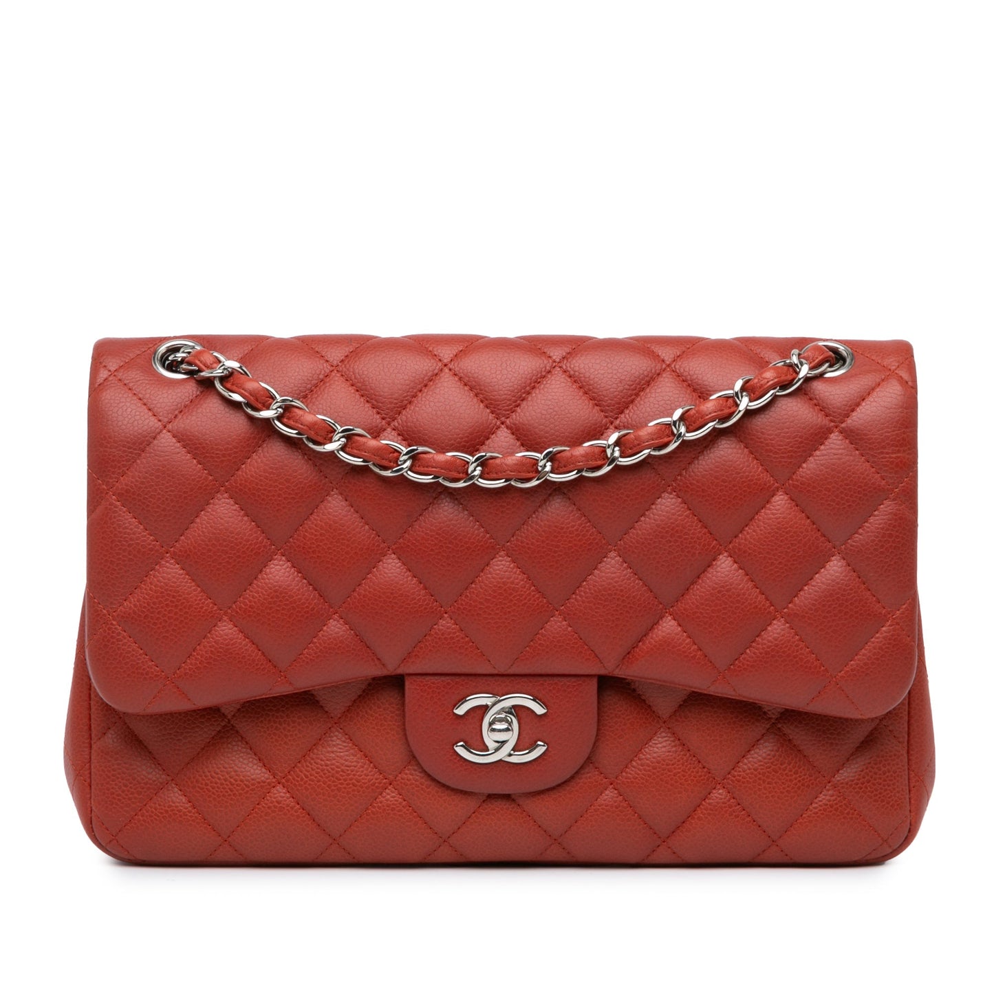 Chanel Jumbo Classic Caviar Double Flap Orange