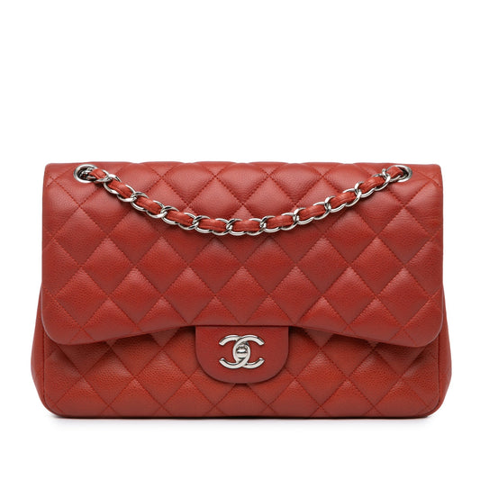 Chanel Jumbo Classic Caviar Double Flap Orange