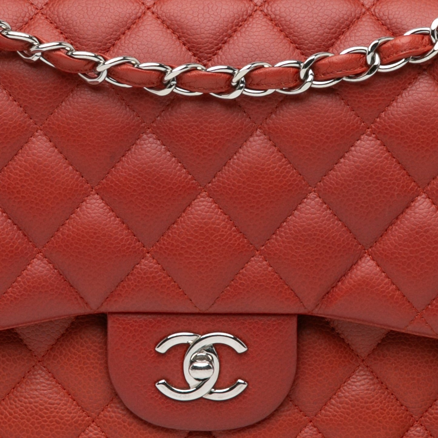 Chanel Jumbo Classic Caviar Double Flap Orange