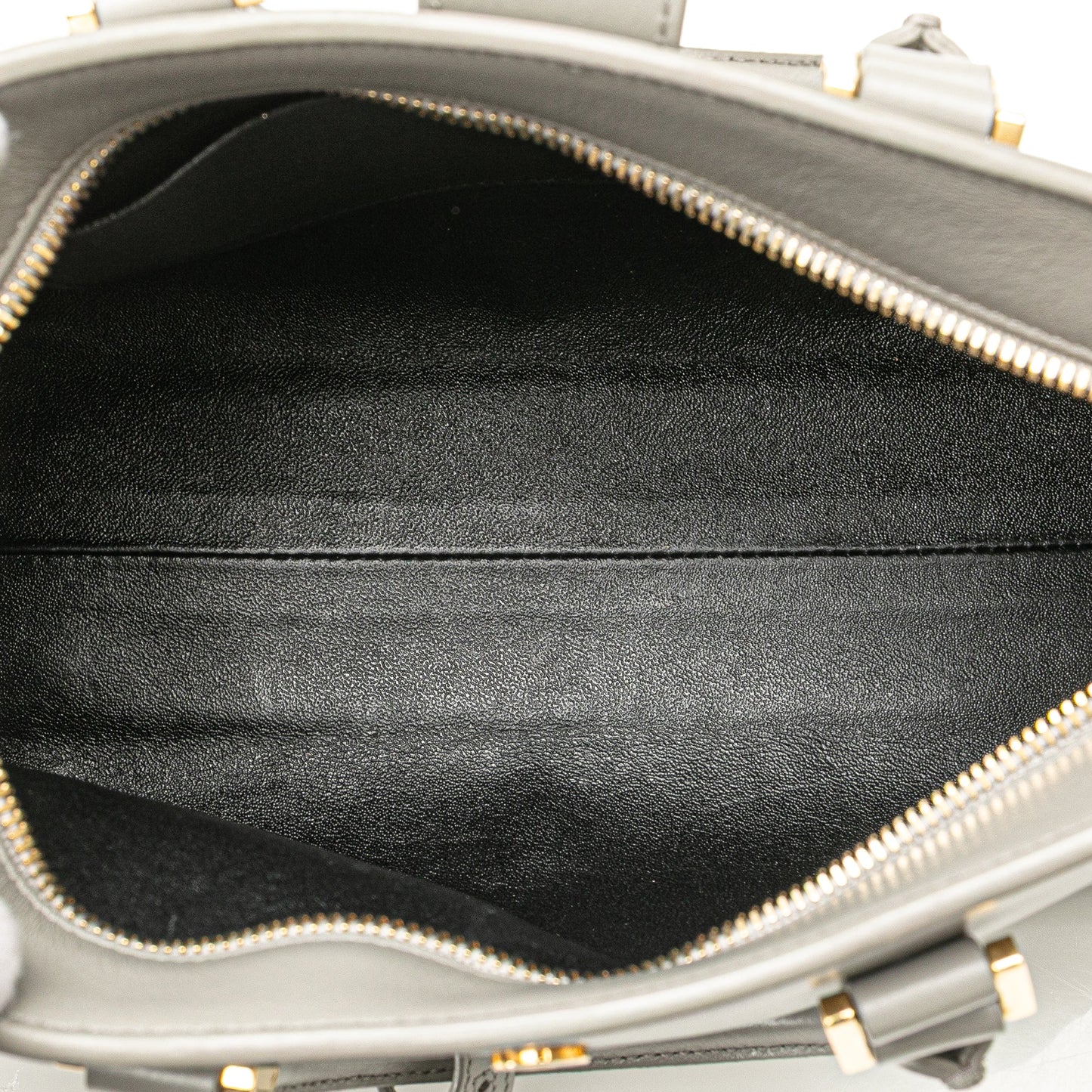 Saint Laurent Baby Leather Monogram Cabas Satchel Gray