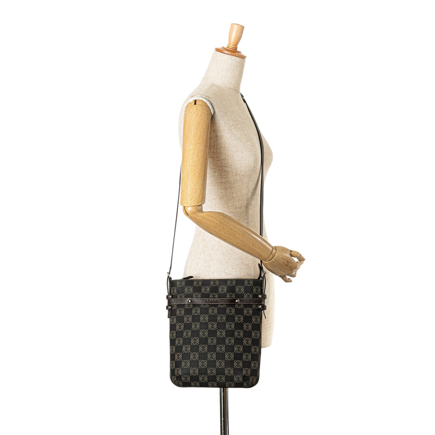 LOEWE Anagram Canvas Crossbody Black