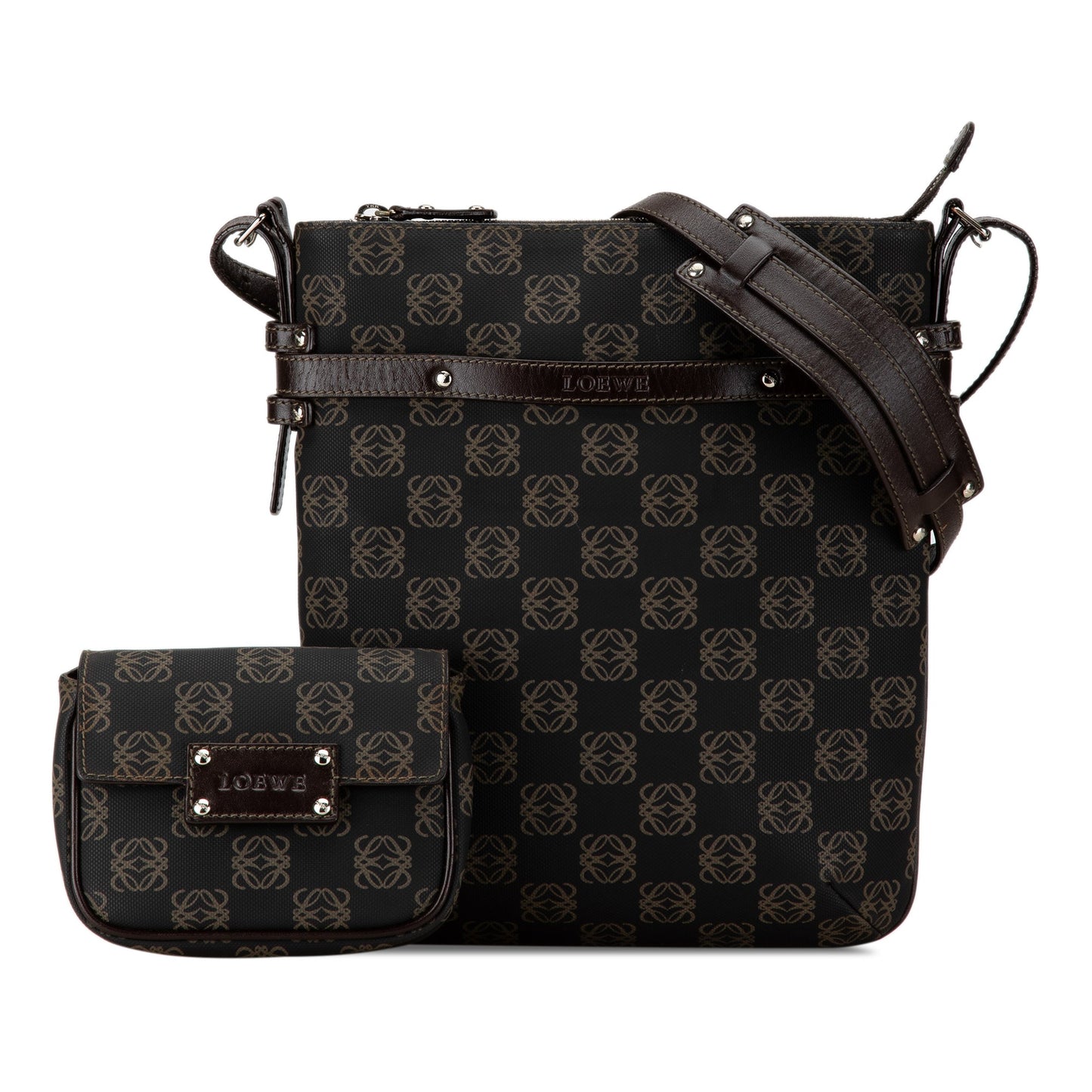 LOEWE Anagram Canvas Crossbody Black