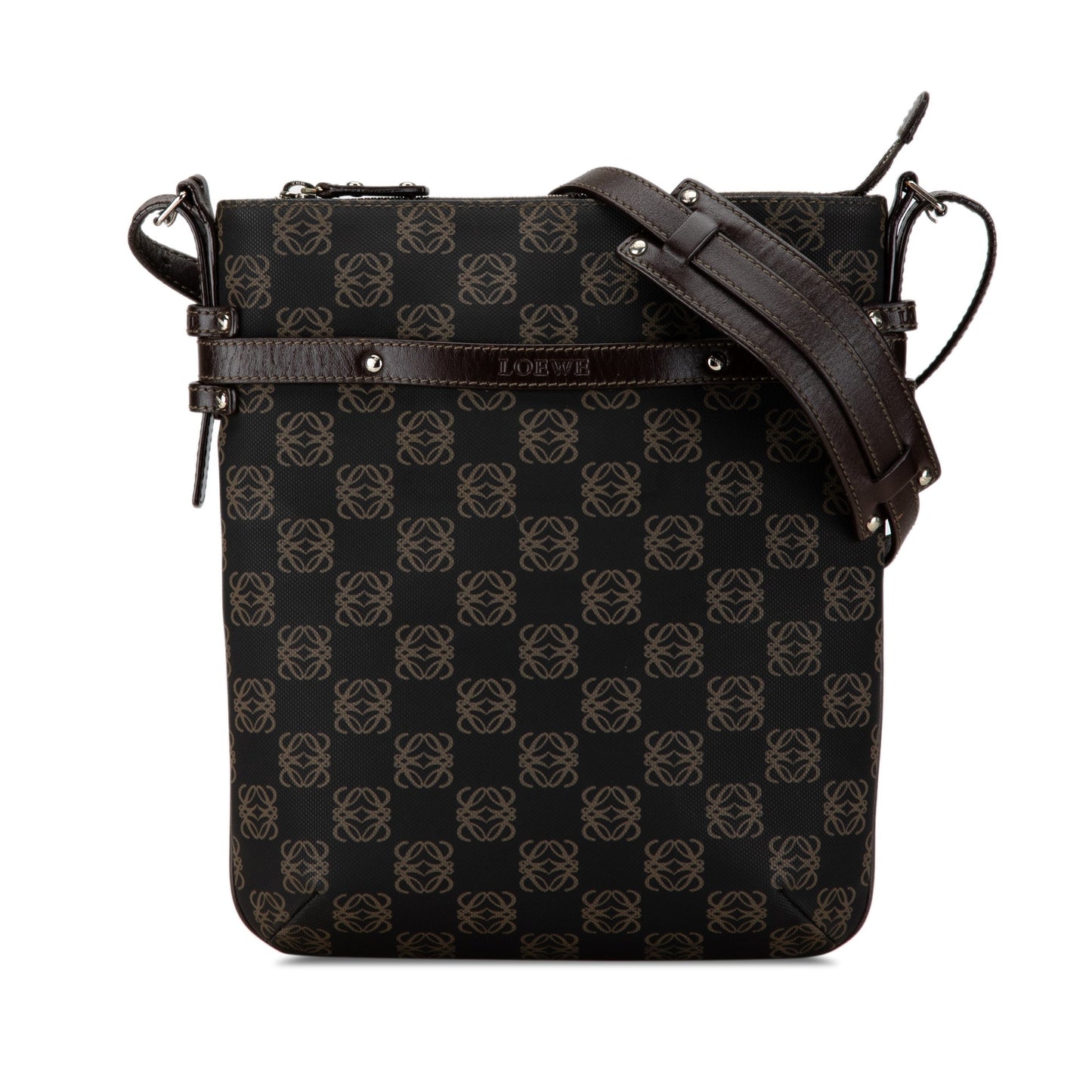 LOEWE Anagram Canvas Crossbody Black